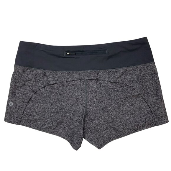 Lululemon Run Times Shorts 8 Heather Lux Multi Black Mid Rise Built In Brief - Picture 2 of 14